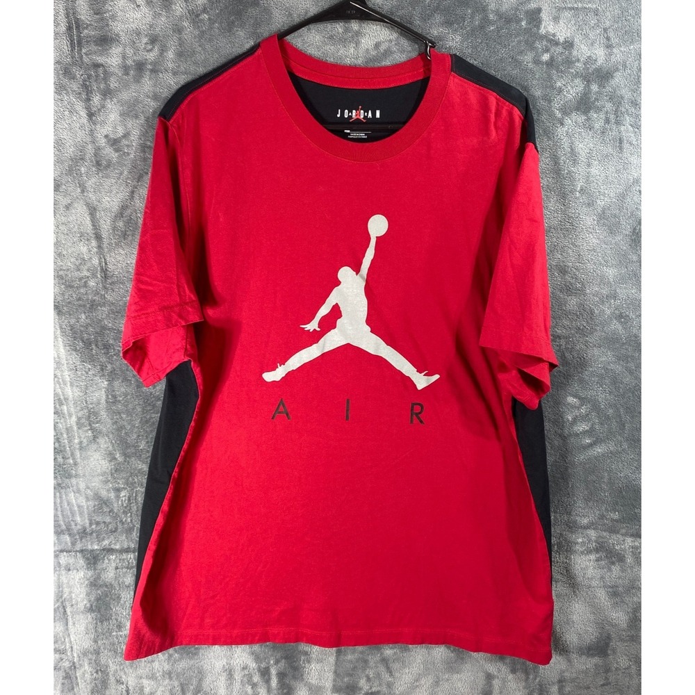 Air Jordan Shirt Mens 2XL XXL Jumpman Red Graphic Center Logo Tee Cotton 2 Tone